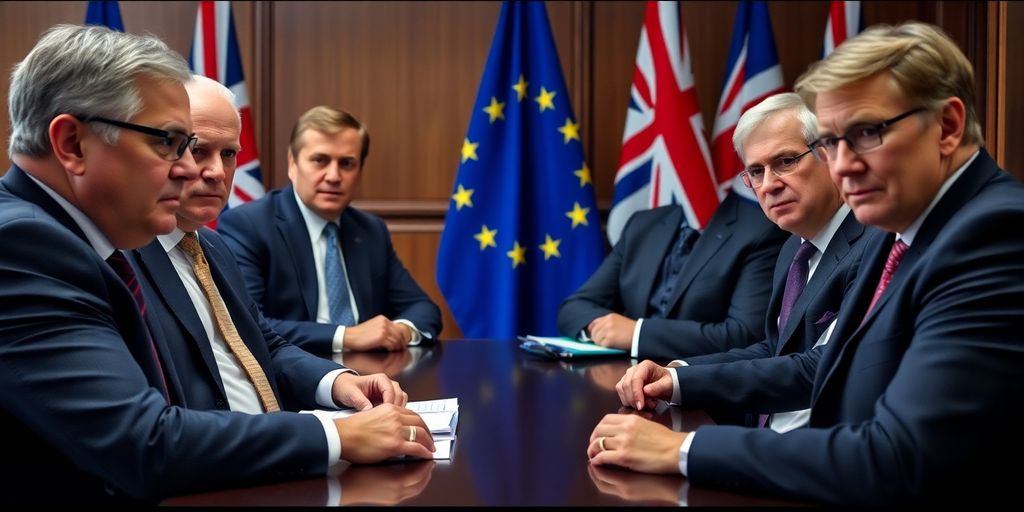 Négociations entre l'UE et le Royaume-Uni après le Brexit.