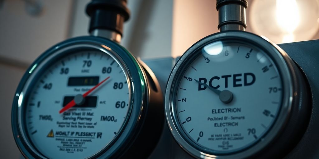 Gas meter and electric meter with high consumption.